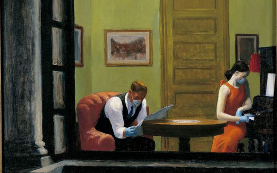 Impressões do confinamento com decrescimento ao fundo